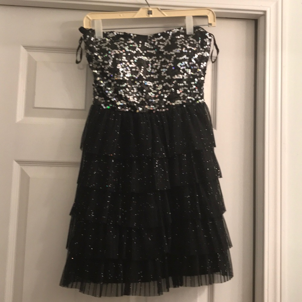Strapless black dress